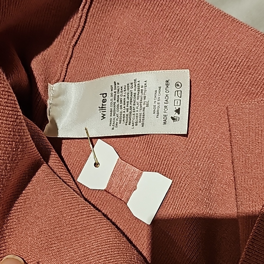 Aritzia Wilfred Vivian Wrap Stretch Sweater Cardigan Size 2XS conch pink - Picture 10 of 11